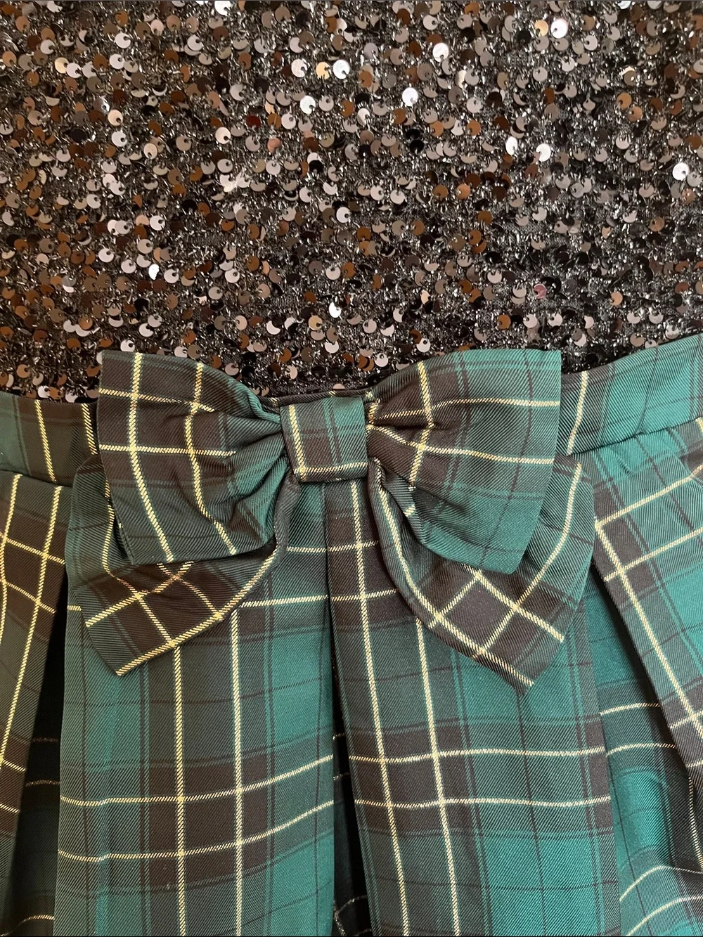 Children’s Place sequin & plaid Christmas holiday dress